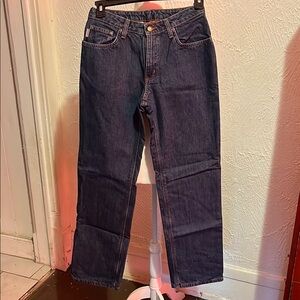 Carhartt Blue Straight-Leg Jeans with Contrasting Stitching